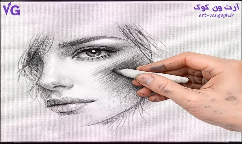 محو کردن سایه و هاشور در طراحی سیاه قلم