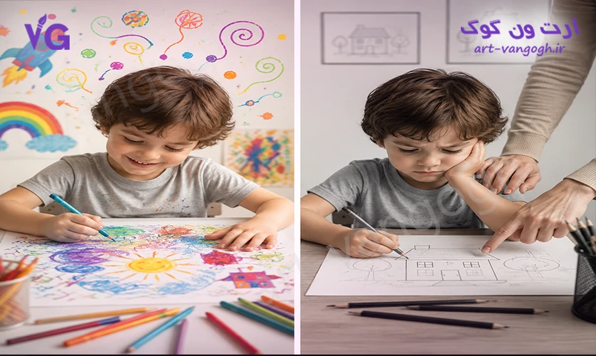 اشتباهات کاهش خلاقیت کودک در نقاشی
