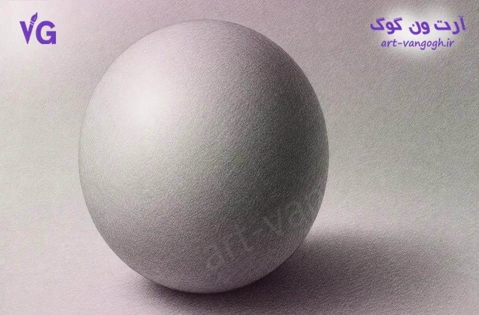 سایه افتاده کره در طراحی سیاه قلم