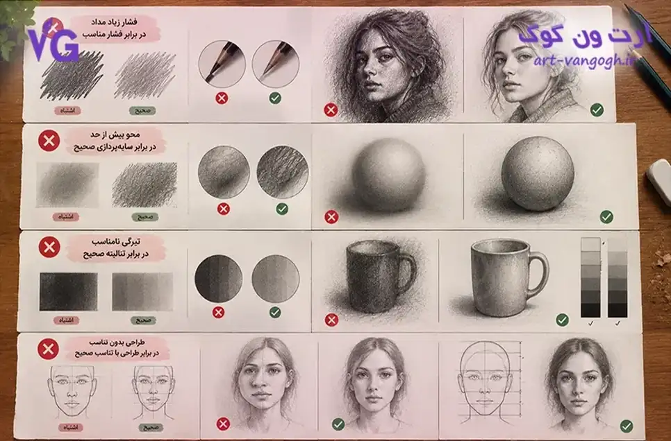 اشتباهات رایج در طراحی سیاه قلم و روش صحیح