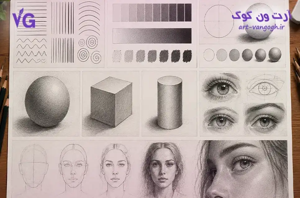 تمرین های سیاه قلم برای تقویت مهارت طراحی