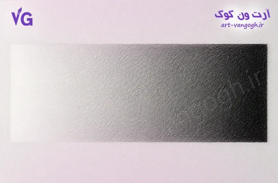 طیف تیرگی مداد از سفید تا مشکی برای یادگیری سیاه قلم