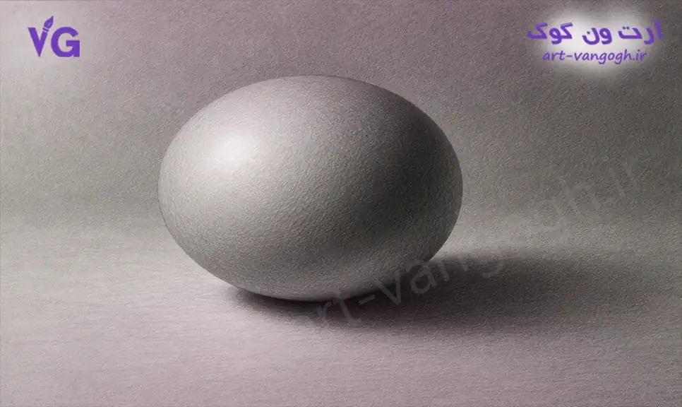 کره سیاه قلم با سایه روشن و سایه افتاده نهایی