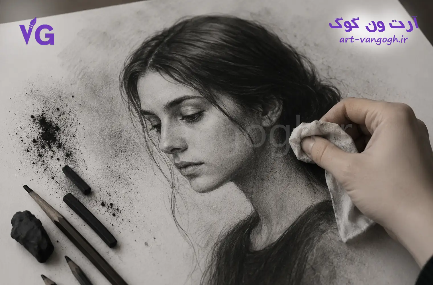 علت لک شدن نقاشی سیاه‌ قلم + روش‌های جلوگیری و رفع آن